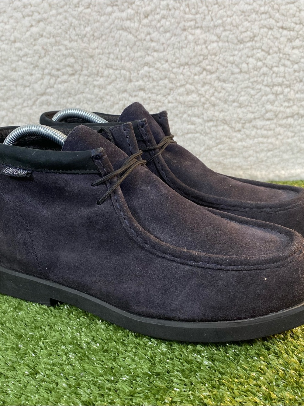 Land Cross 5133 Chukka Boots Men Size 8 Navy Leather Suede Moc Toe Casual Comfy